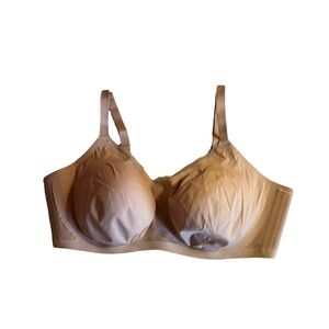 Honeylove Crossover Wireless Bra Mesh Panels Beige Size 3X 44DD-DDD